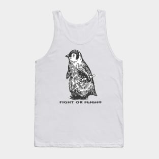 Retro Fight Or Flight Funny Penguin Tank Top